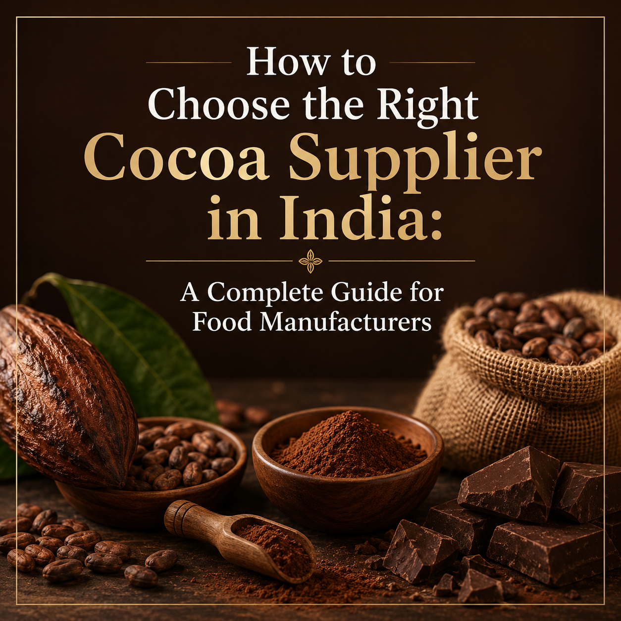 How to Choose the Right Cocoa Supplier in India: A Complete Guide for Food Manufacturers
