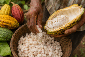 Harvesting Ripe Cocoa Pods