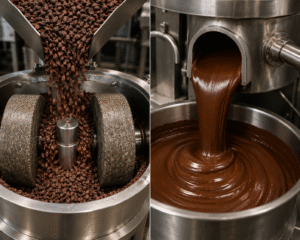 Step 8 Grinding Cocoa Nibs into Cocoa Mass