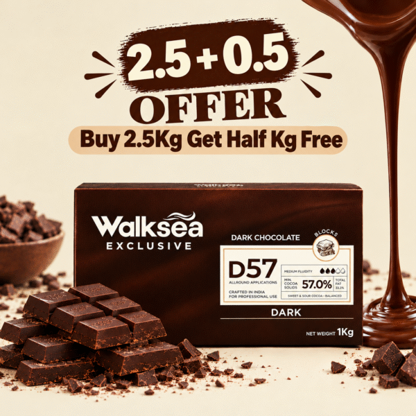 57% Dark Couverture Chocolate (2.5+0.5Kg Offer.)