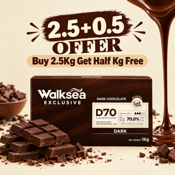 70% Dark Couverture Chocolate (2.5+0.5Kg Offer.)